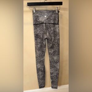 Womens Lululemon Wunder Under Full Length High Waist Leggings Black Speckle Sz 4